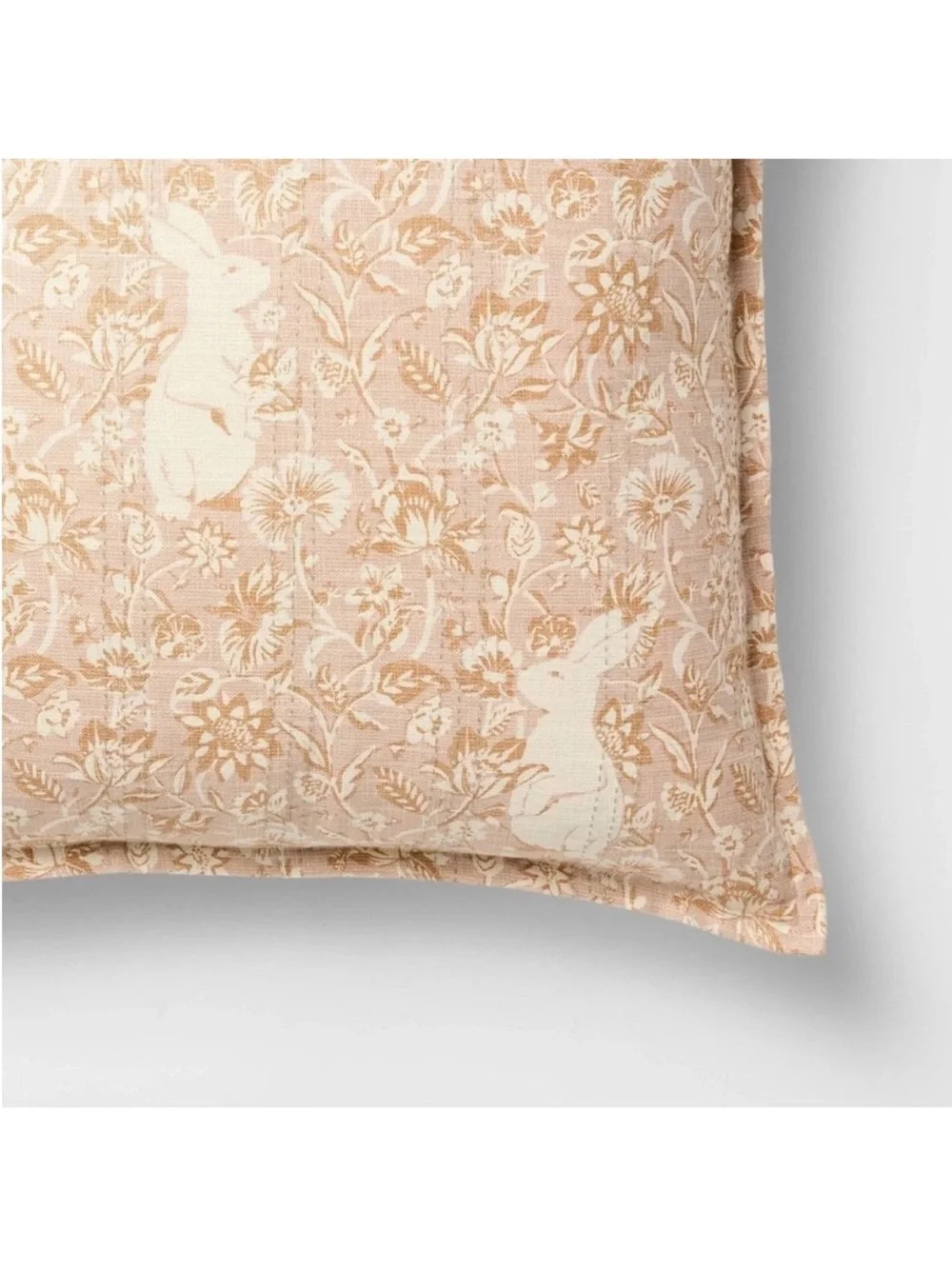 Oversized Square  Hidden Bunny Floral Coral Throw Pillow Threshold Studio McGee